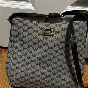 Michael Kors Black and Gray Logo Messenger Bag